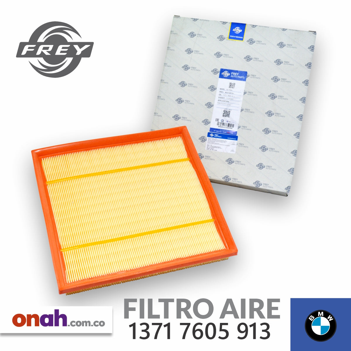 Frey - Filtro Aire Motor - 1371 7605 913 - BMW