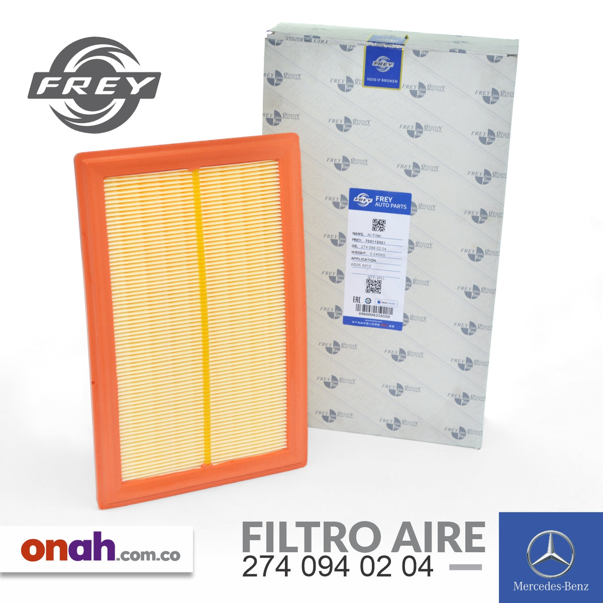 Frey - Filtro Aire Motor - 274 094 02 04 - MERCEDES-BENZ