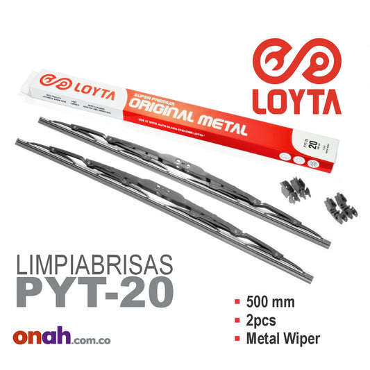 Loyta PYT-20 Original - Plumillas limpiaparabrisas de 20 pulgadas, paquete x2