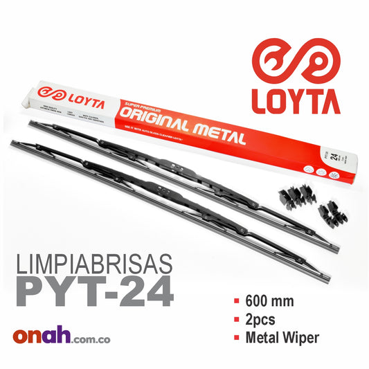 Loyta PYT-24 Original - Plumillas limpiaparabrisas de 24 pulgadas, paquete x24