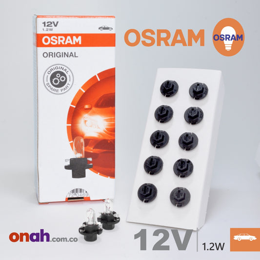 Bombillos Osram BX8,4D T5 12V 1,2W BASE PLASTICA P NEGRA