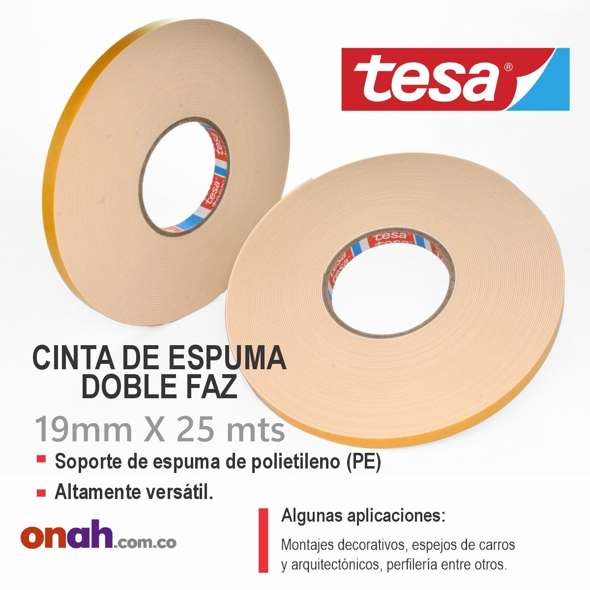 TESSA DOBLE FAZ ESPUMA 4957 19MM X 25MM