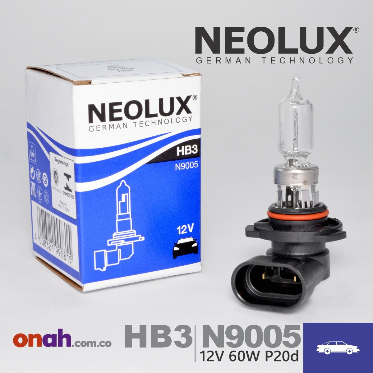 Bombillos Neolux Halogeno HB3 12V 60W N9005 P20d