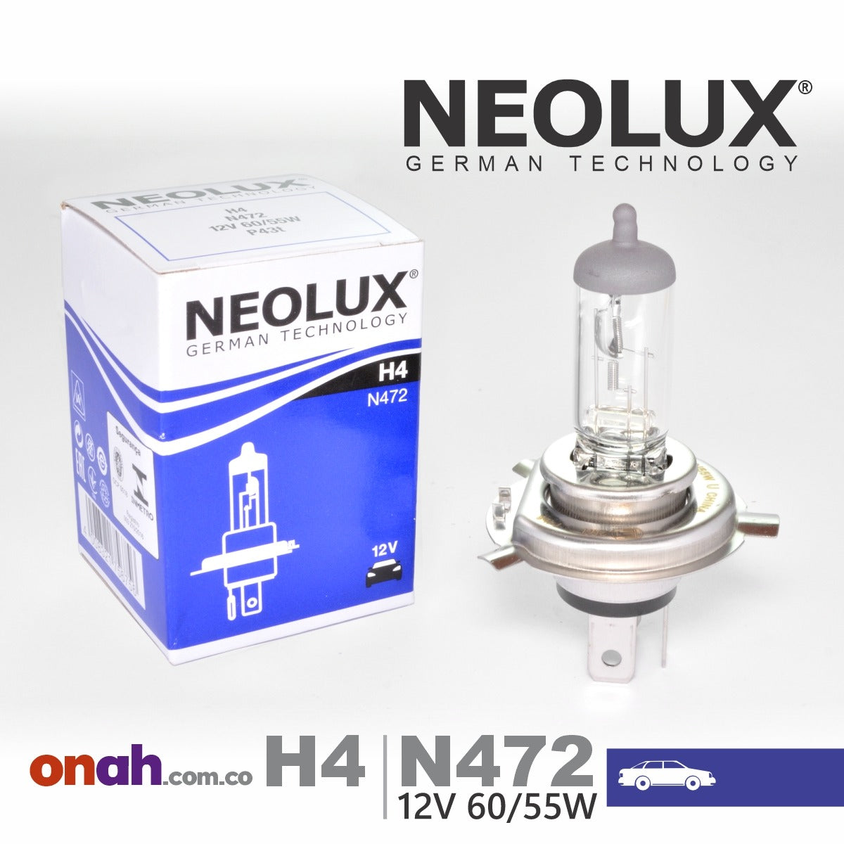 Bombillos Neolux H4 N472 P43t 12V 60/55W ECE R37