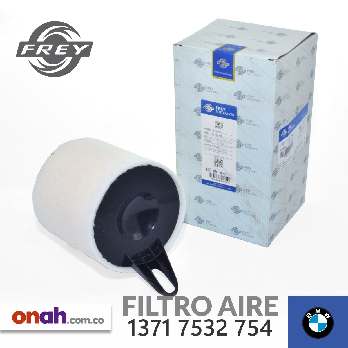 Frey - Filtro Aire - 1371 7532 754 / Homologado BMW