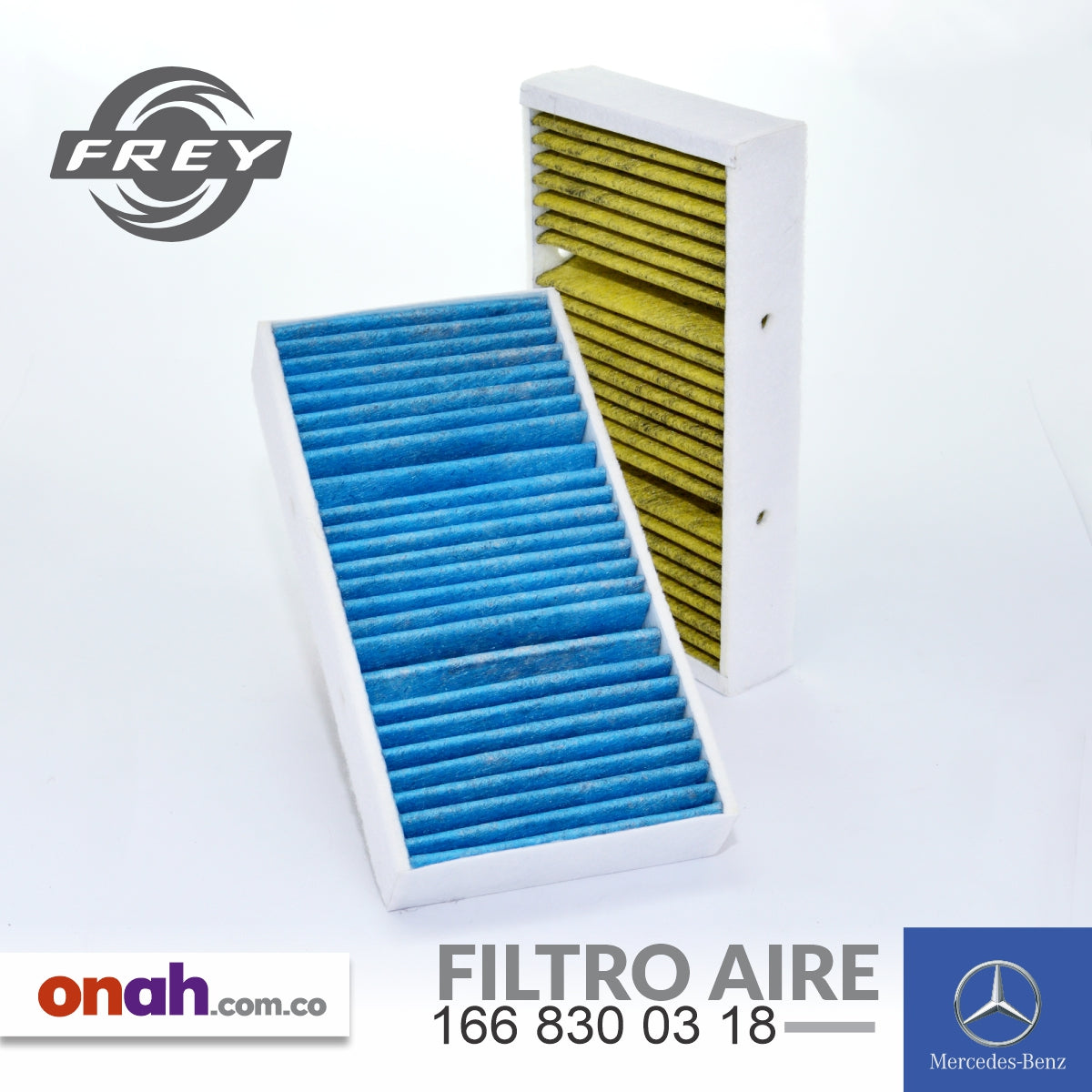 Frey - Filtro Aire Cabina Carbón Activado - 166 830 03 18 - MERCEDES-BENZ