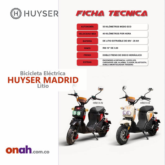Bicicleta Eléctrica Huyser Madrid Litio