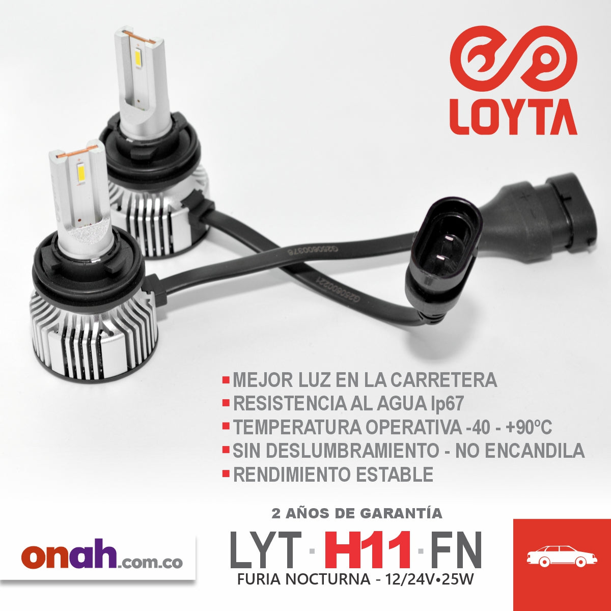 Bombillos LOYTA LED H11 FURIA NOCTURNA LYT-H11-FN 12-24V 24W PGJ19-2