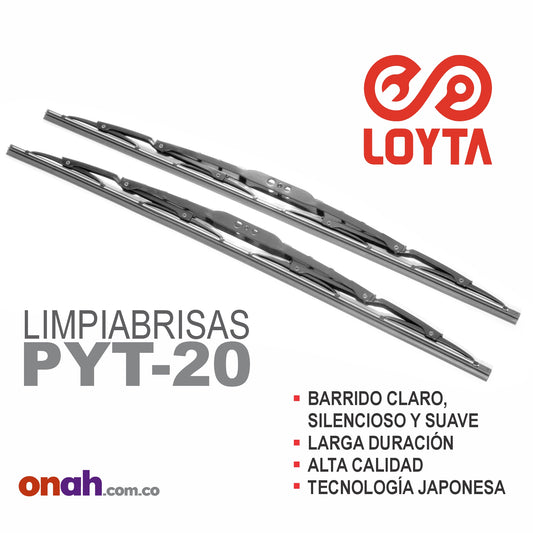 Loyta PYT-20 Original - Plumillas limpiaparabrisas de 20 pulgadas, paquete x2