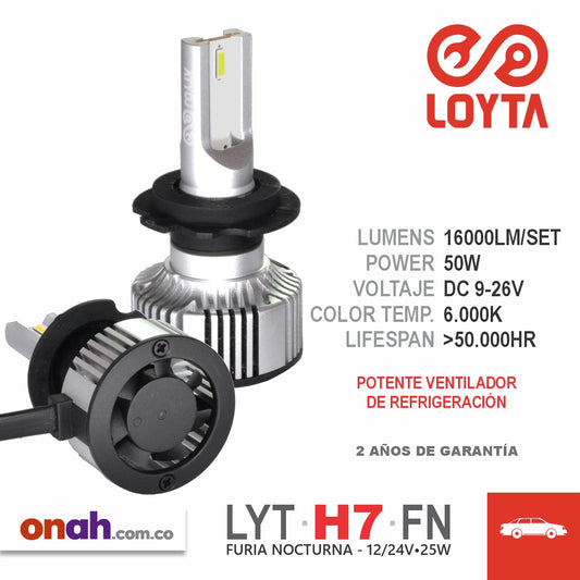 Bombillos LOYTA LED H7 FURIA NOCTURNA LYT-H7-FN  12-24V 25W PX26D