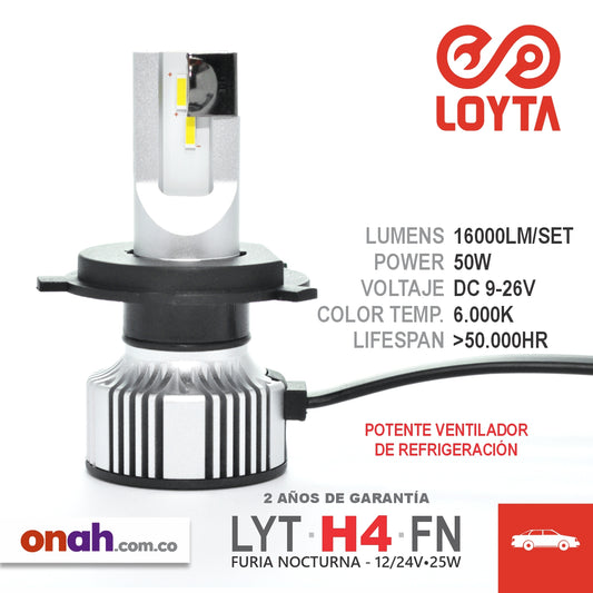 Bombillos LOYTA LED H4 FURIA NOCTURNA LYT-H4-FN 12-24V 25W P43t