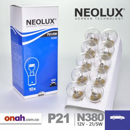 Bombillos Neolux P21/5W N380 12V 21/5W BAY15d - UNIDAD