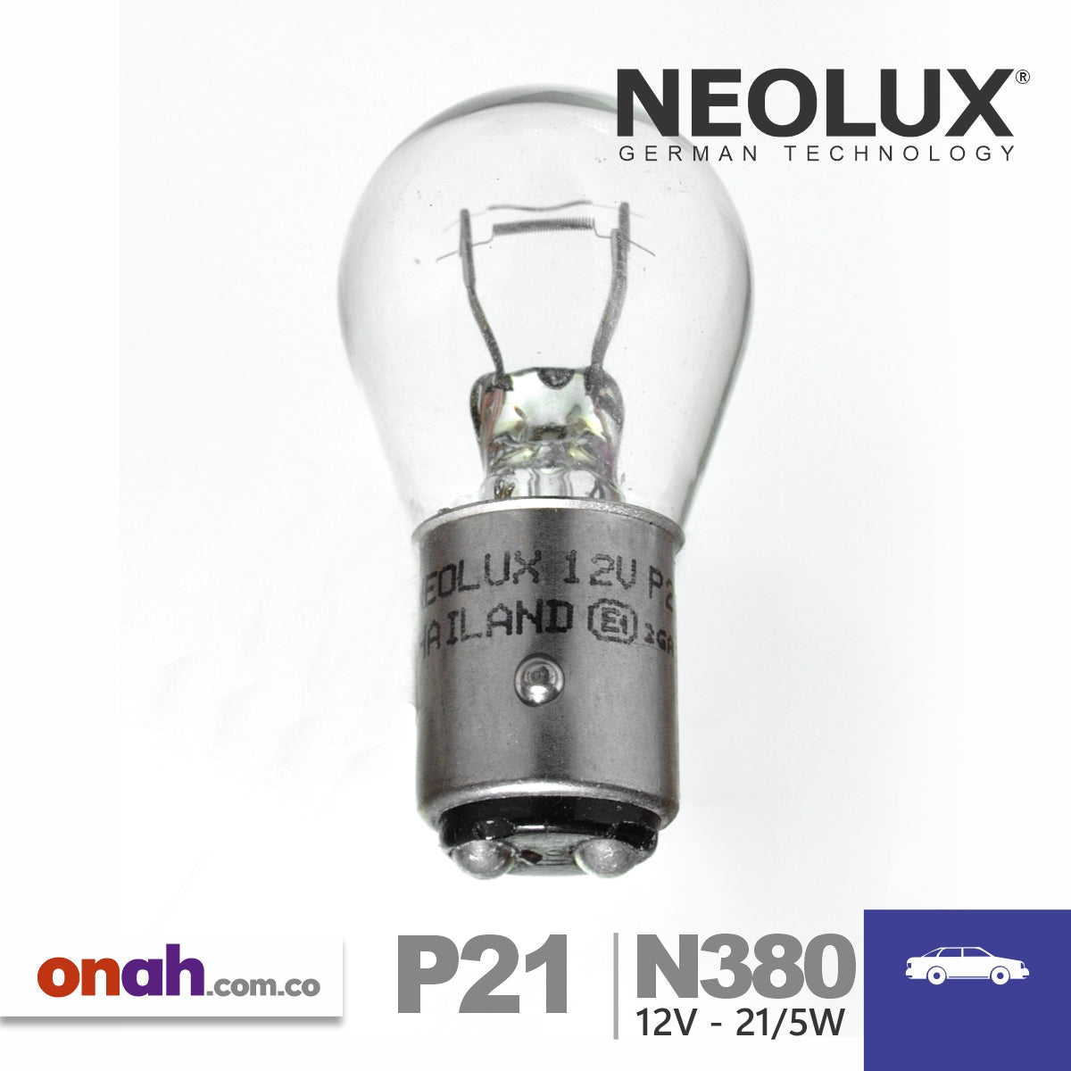Bombillos Neolux P21/5W N380 12V 21/5W BAY15d - UNIDAD