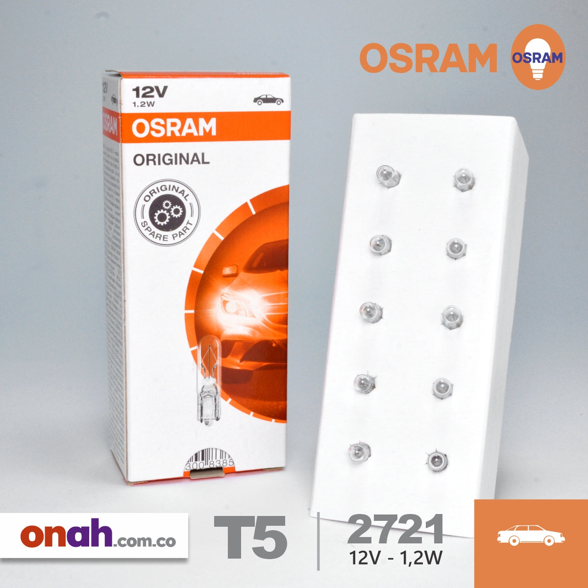 Bombillos Osram Halogeno W2X4.6d 2721 12V 1.2W
