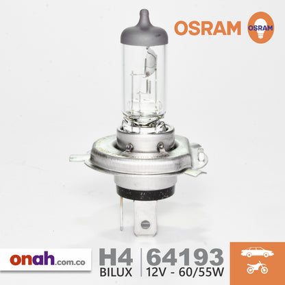 Bombillos Osram Halógeno H4 BILUX P43t 64193 472 12V 60/55W STANDAR