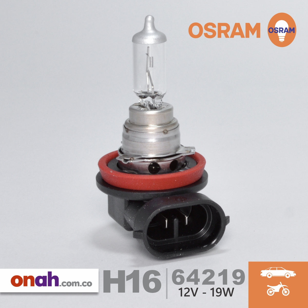 Bombillos Osram Halogeno H16 PGJ19-3 64219L+ 19W 12V