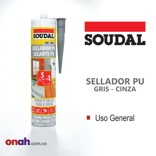 SOUDAL - SELLADOR PU - GRIS CINZA