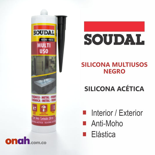 SOUDAL - SILICONA MULTIUSOS NEGRA