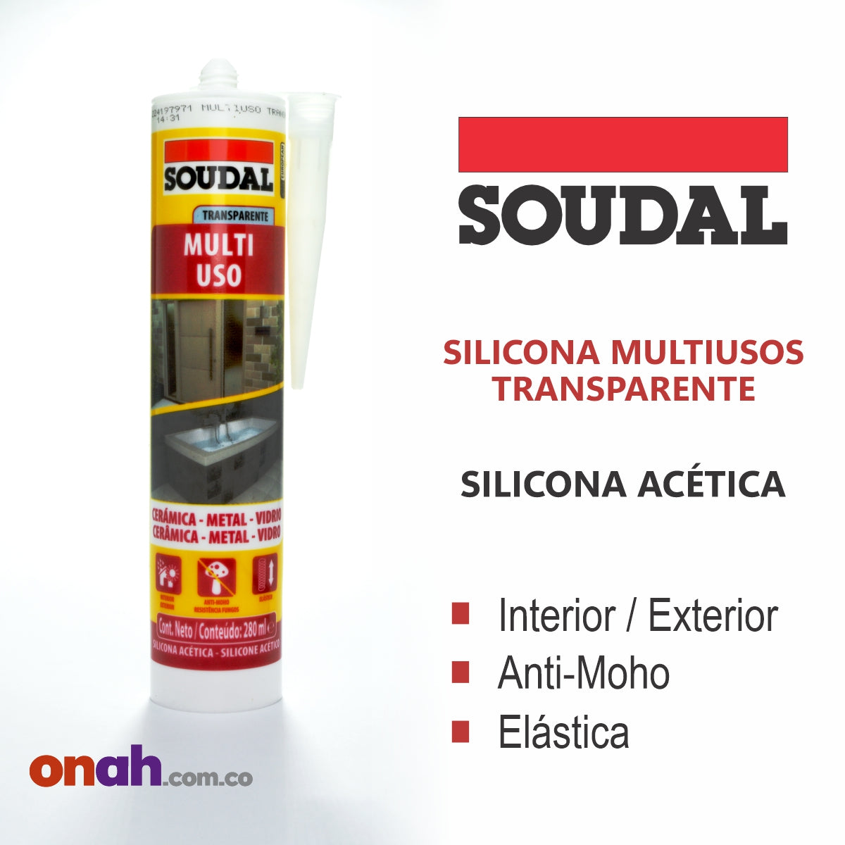 SOUDAL - SILICONA MULTIUSOS TRANSPARENTE