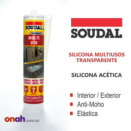 SOUDAL - SILICONA MULTIUSOS TRANSPARENTE