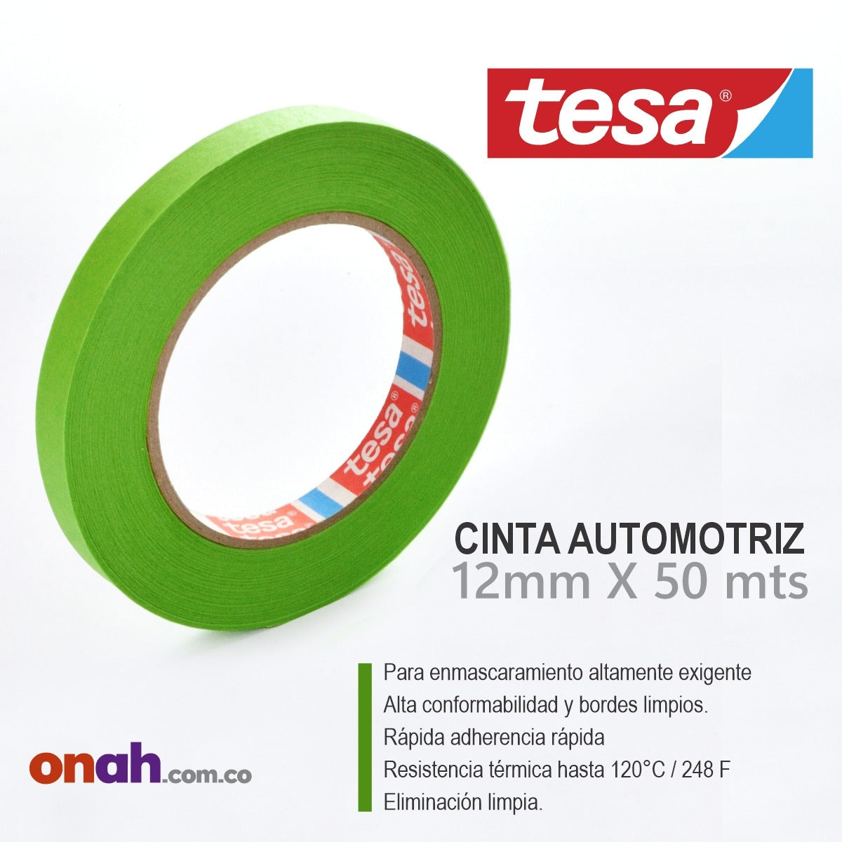 ENMASCARAR AUTOMOTRIZ VERDE 4338 12 MM X 50 M