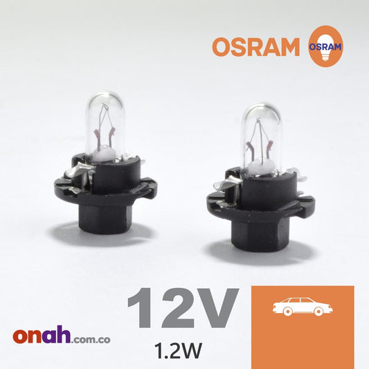 Bombillos Osram BX8,4D T5 12V 1,2W BASE PLASTICA P NEGRA