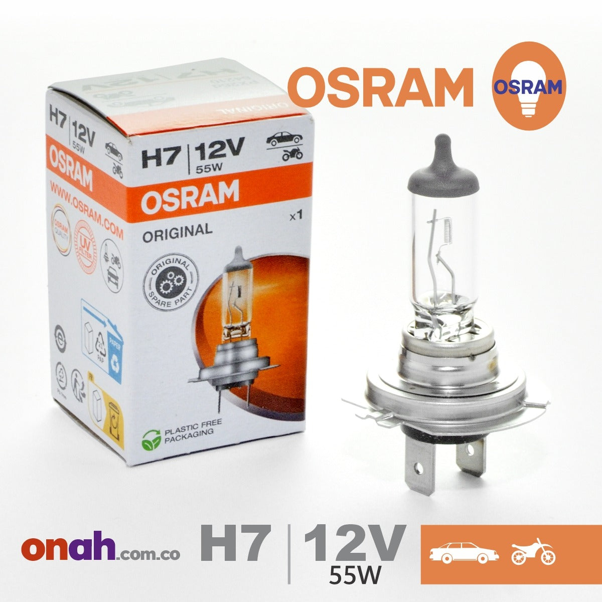 Bombillos Osram Halogeno H7 12V 55W 64210 STANDAR