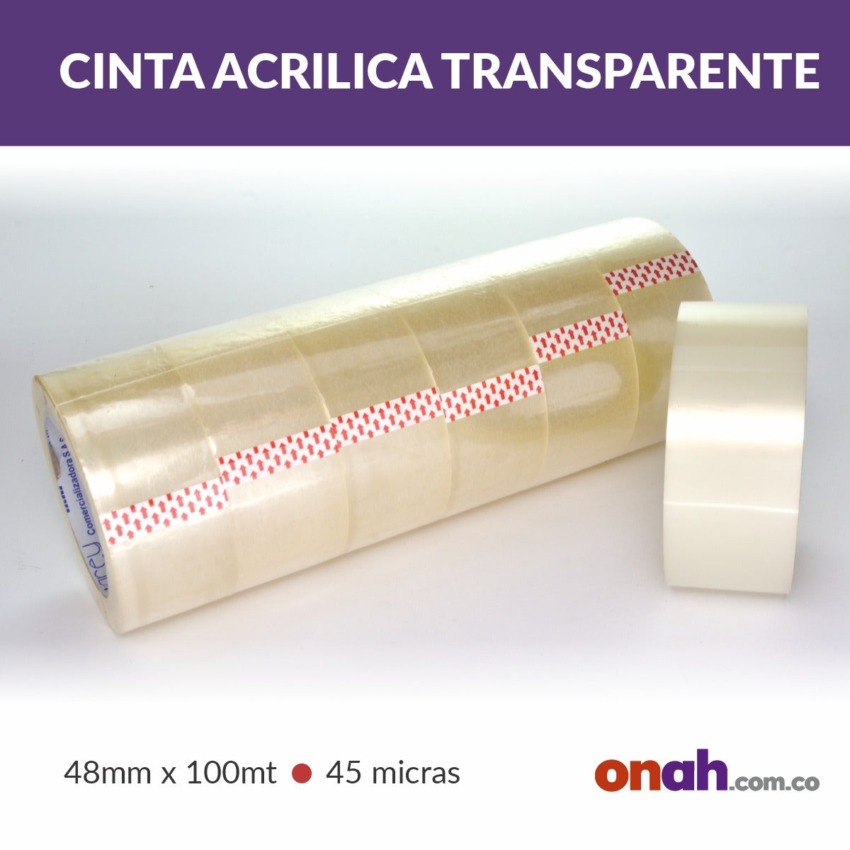 CINTA ONAH ACRILICA 48MM X 100 TRANSP 45 MICRAS
